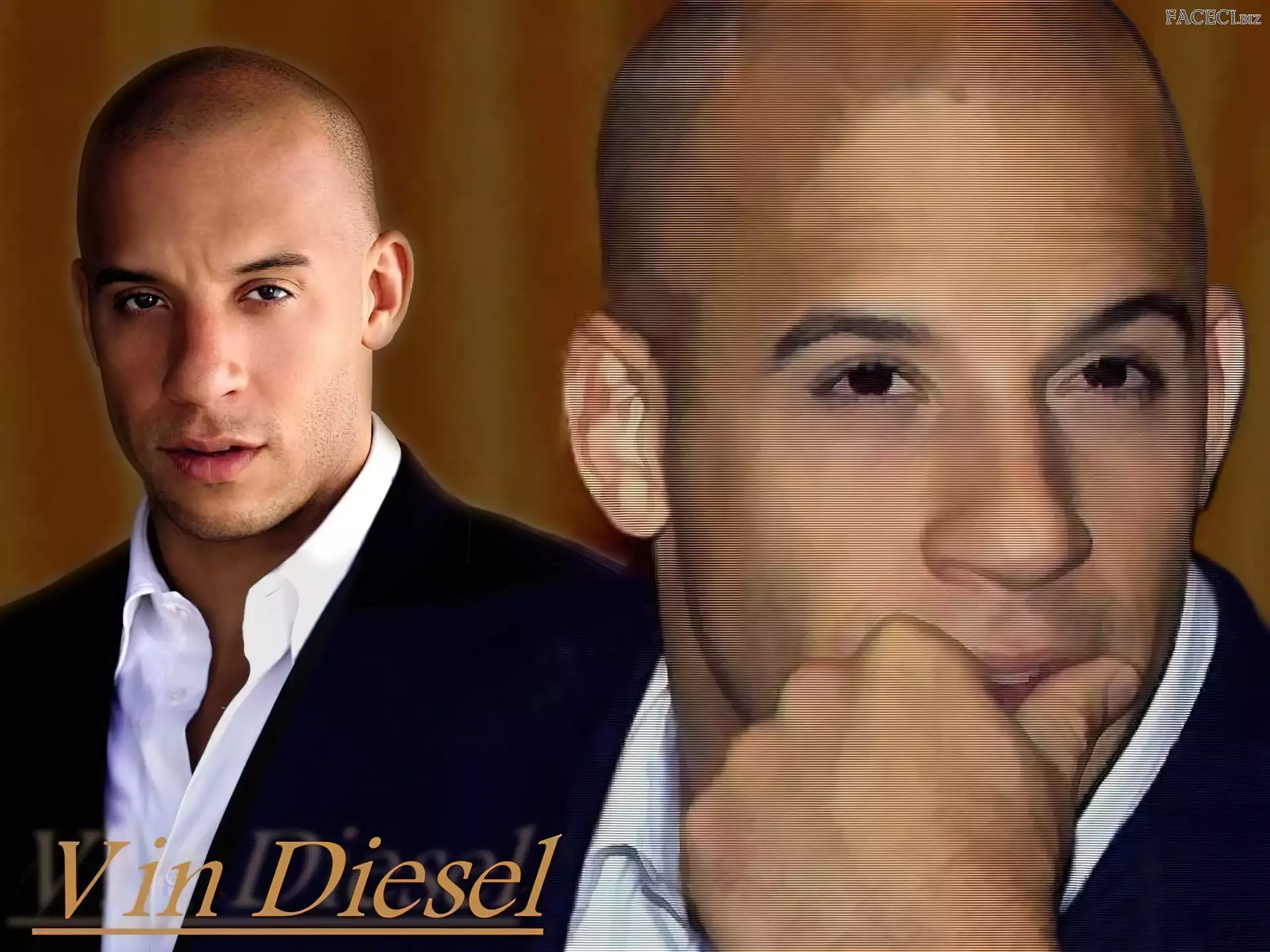 Vin Diesel, biała koszula