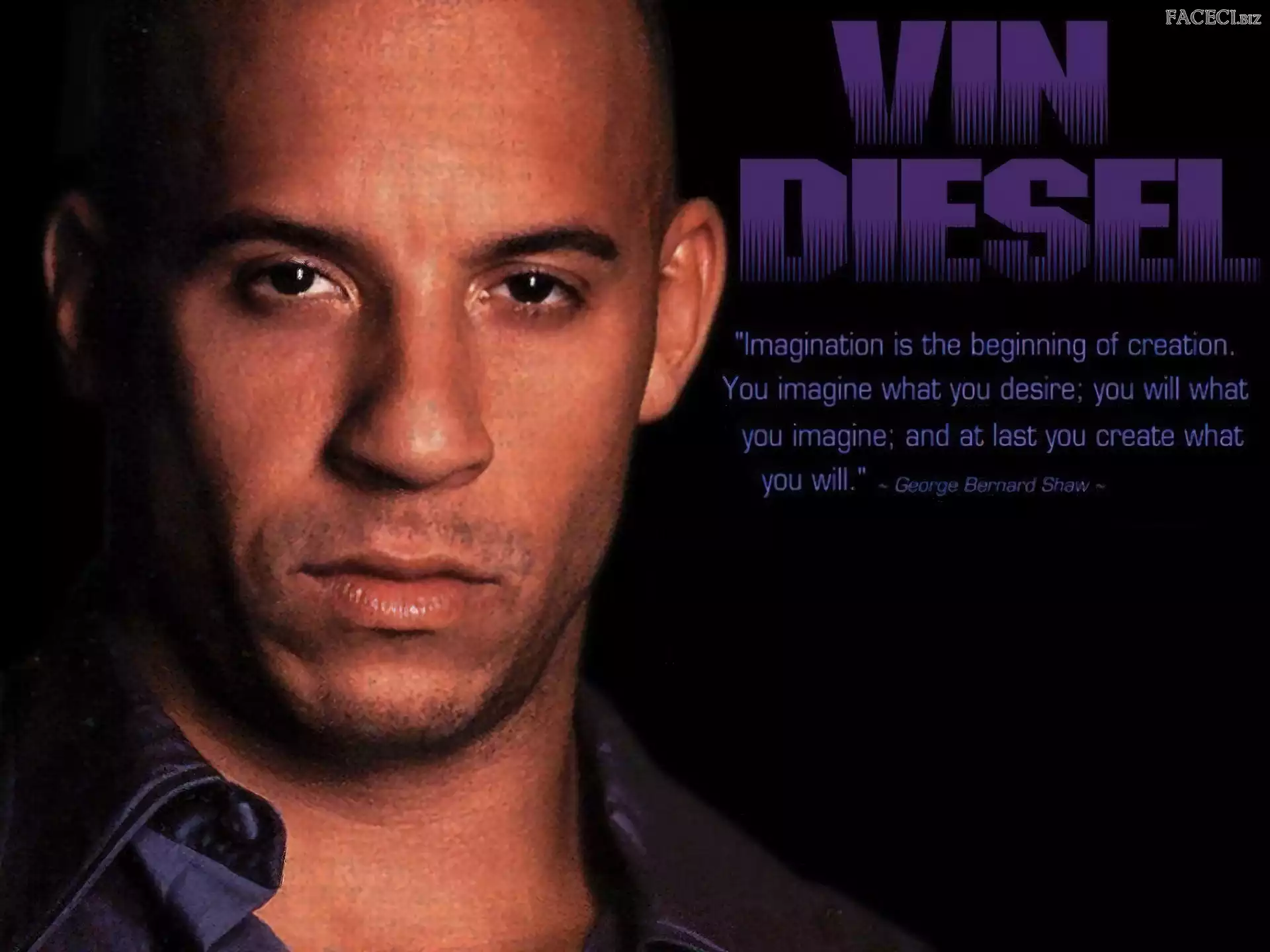 Vin Diesel, ciemne oczy